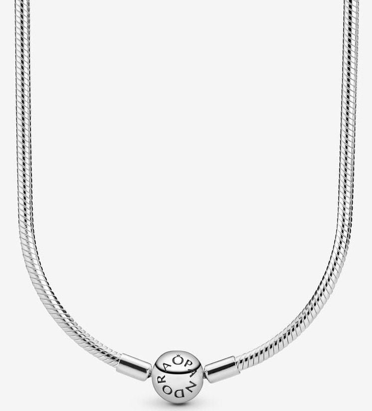 Pandora Moments Sterling Silver Snake Chain Necklace 590742HV-50 For Women