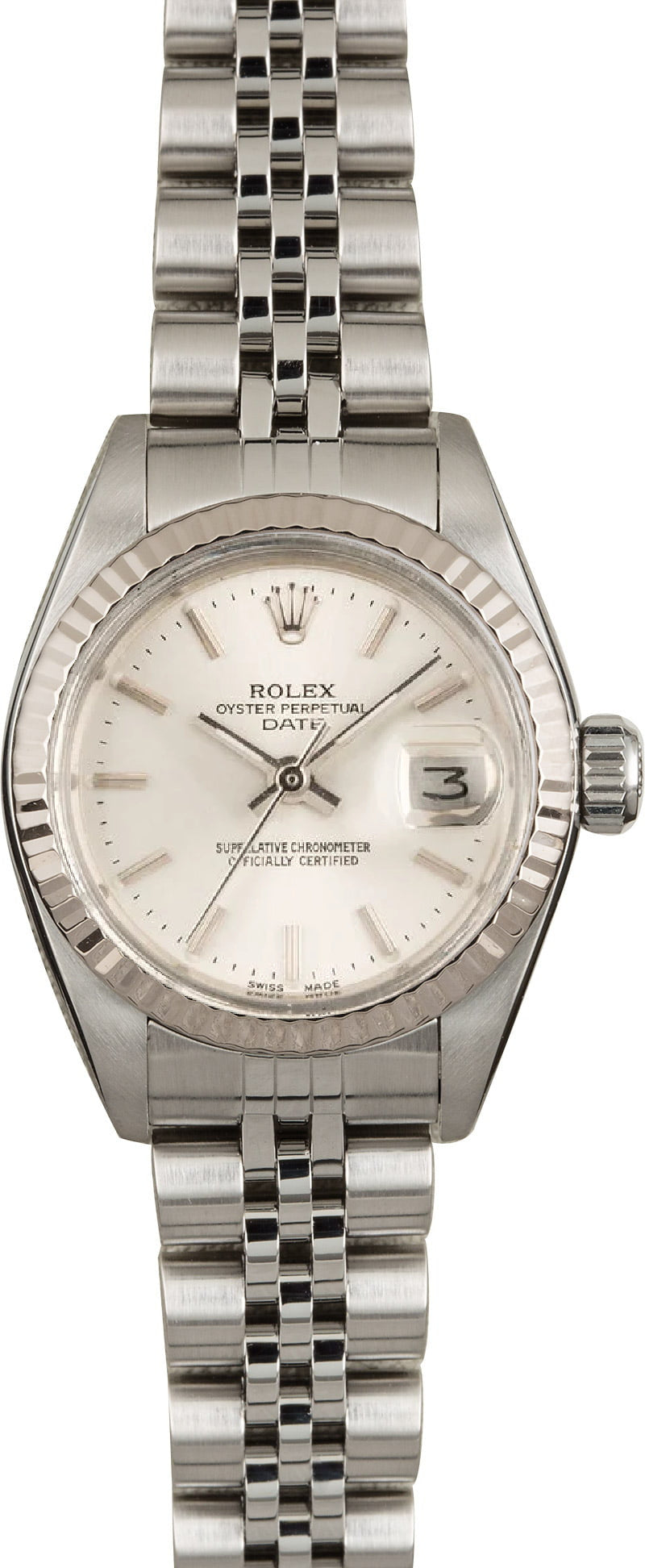 Pre Owned Women'S Used Rolex Silver Dial Stainless Steel 69240