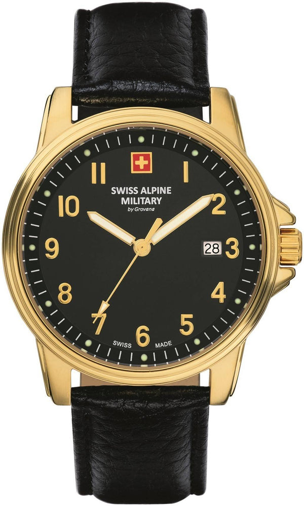 Swiss Alpine Military By Grovana Leader Black Dial Quartz 7011.1517 100M Men's Watch