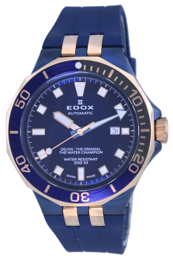 Edox Delfin Blue Dial Automatic Diver's 80110357BURCABUIR 80110 357BURCA BUIR 300M Men's Watch