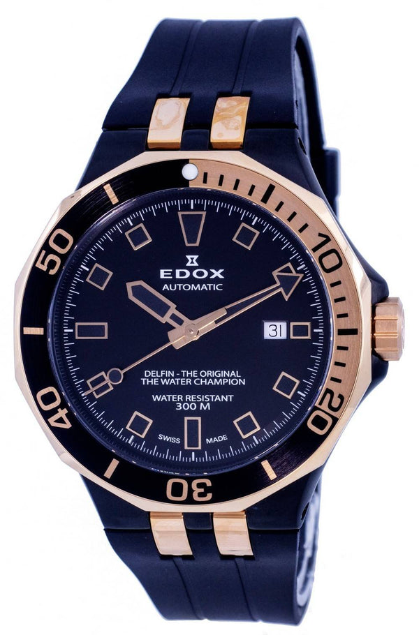 Edox Delfin Diver's Black Dial Automatic 80110357NRCANIR 80110 357NRCA NIR 300M Men's Watch