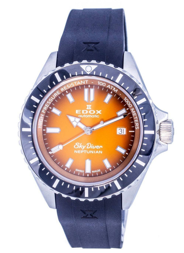 Edox SkyDiver Neptunian Diver's Orange Dial Automatic 801203NCAODN 80120 3NCA ODN 1000M Men's Watch
