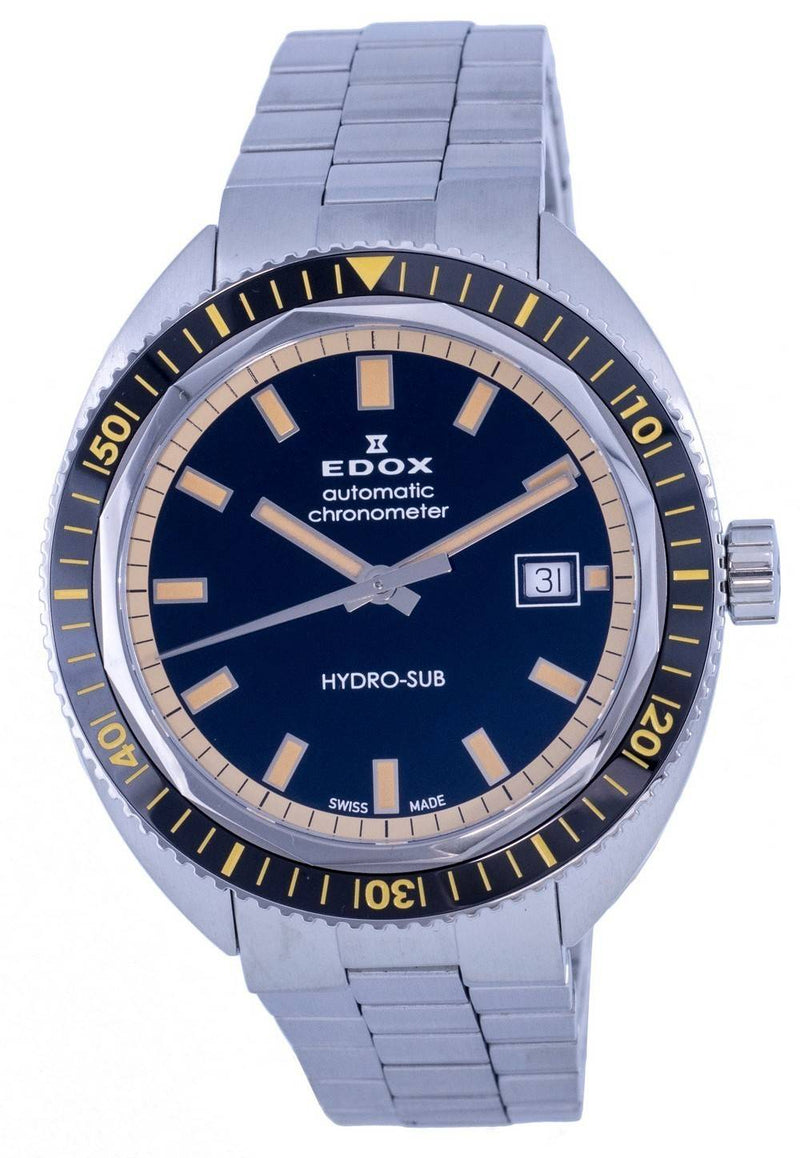 Edox Hydro-Sub Diver's Stainless Steel Black Dial Automatic 801283NBMNIB 80128 3NBM NIB 300M Men's Watch