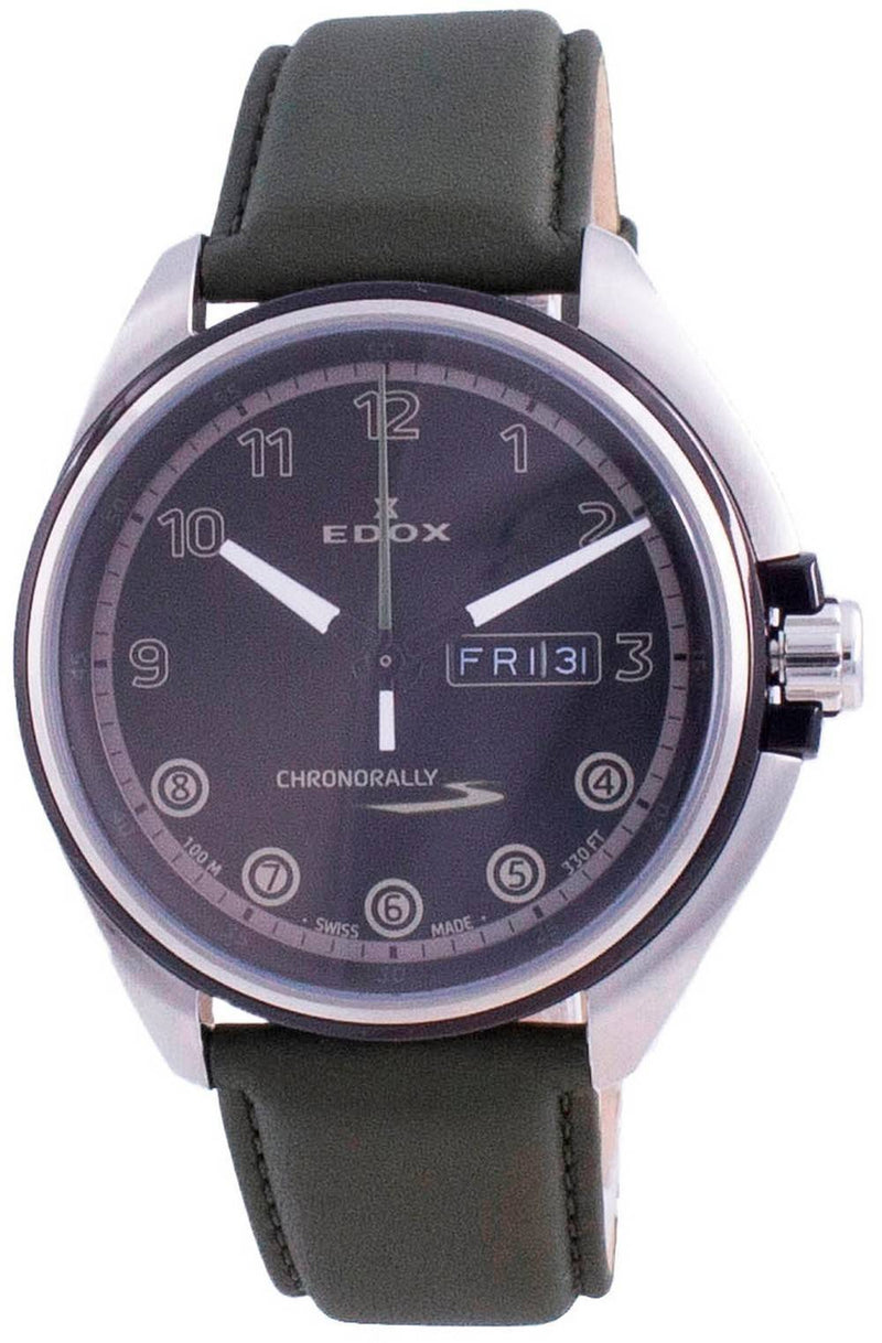 Edox Chronorally-S Day Date Quartz 843013NCVNNV 84301 3NCV NNV 100M Men's Watch