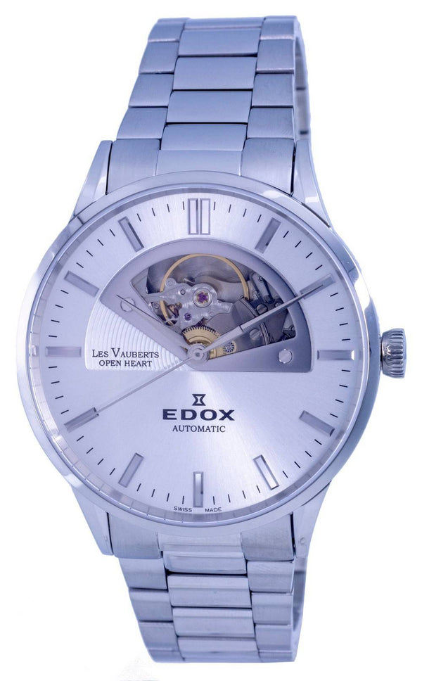 Edox Les Vauberts Open Heart Stainless Steel Silver Dial Automatic 850143MAIN 85014 3M AIN Men's Watch