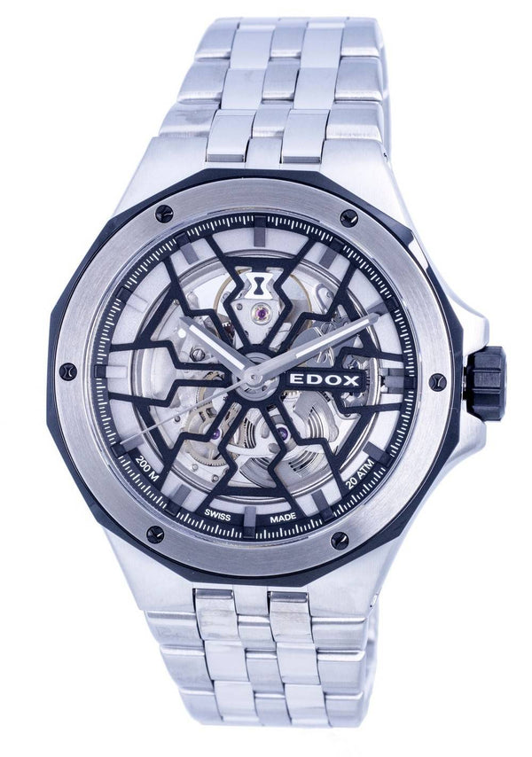Edox Delfin Mecano Diver's Skeleton Dial Automatic 853033NMNBG 85303 3NM NBG 200M Men's Watch