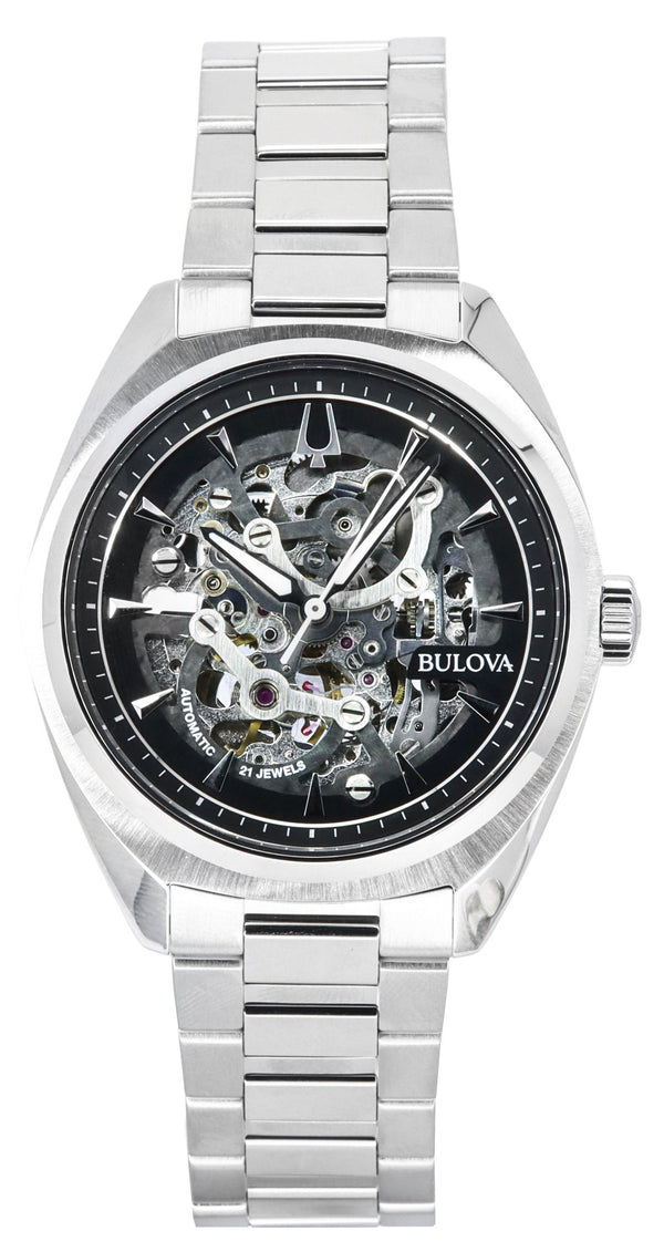 Bulova Classic Surveyor Stainless Steel Silver Skeleton Dial Automatic 96A293 Men's Watch