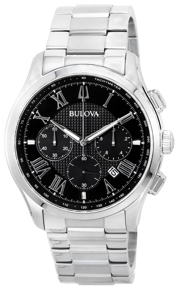 Bulova Classic Wilton Chronograph Black Dial Quartz 96B288 Men's Watch