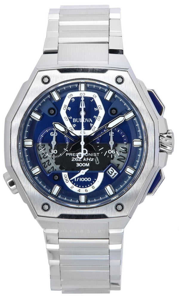 Bulova Precisionist Chronograph Blue Dial Quartz Diver's 96B349 300M Men's Watch