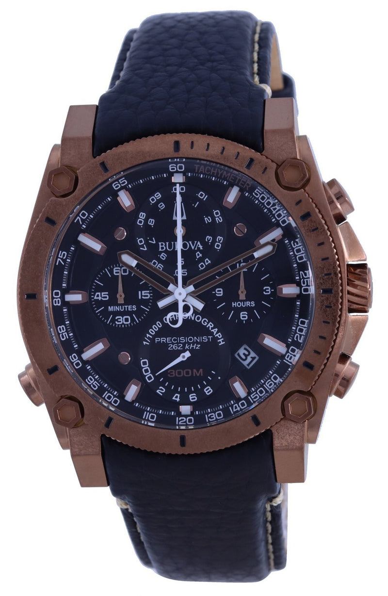 Bulova Precisionist Chronograph Black Dial Diver's Quartz 97B188 300M Men's Watch