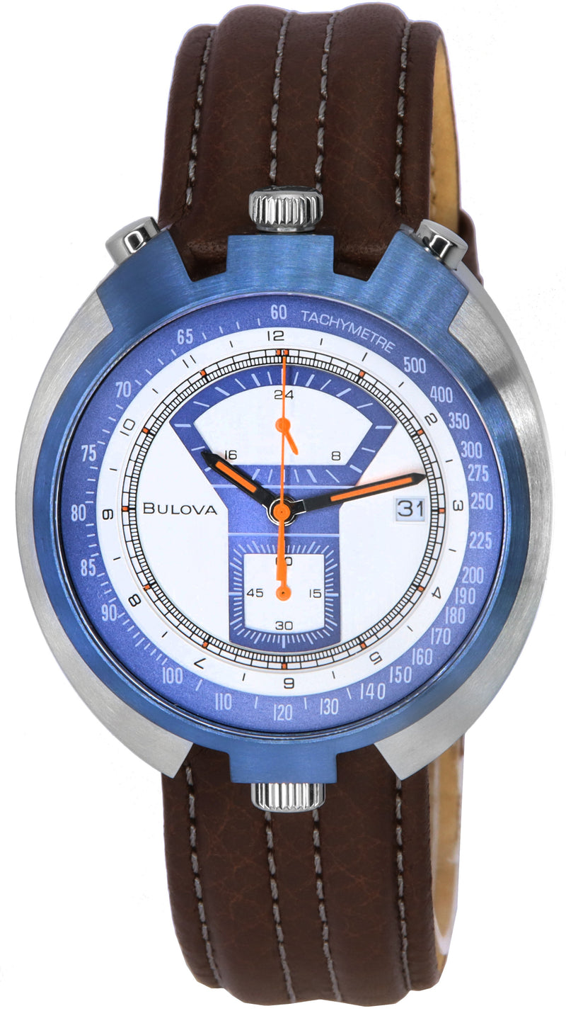 Bulova Parking Meter Limited Edition Chronograph Silver Dial Quartz 98B390 100M Men's Watch