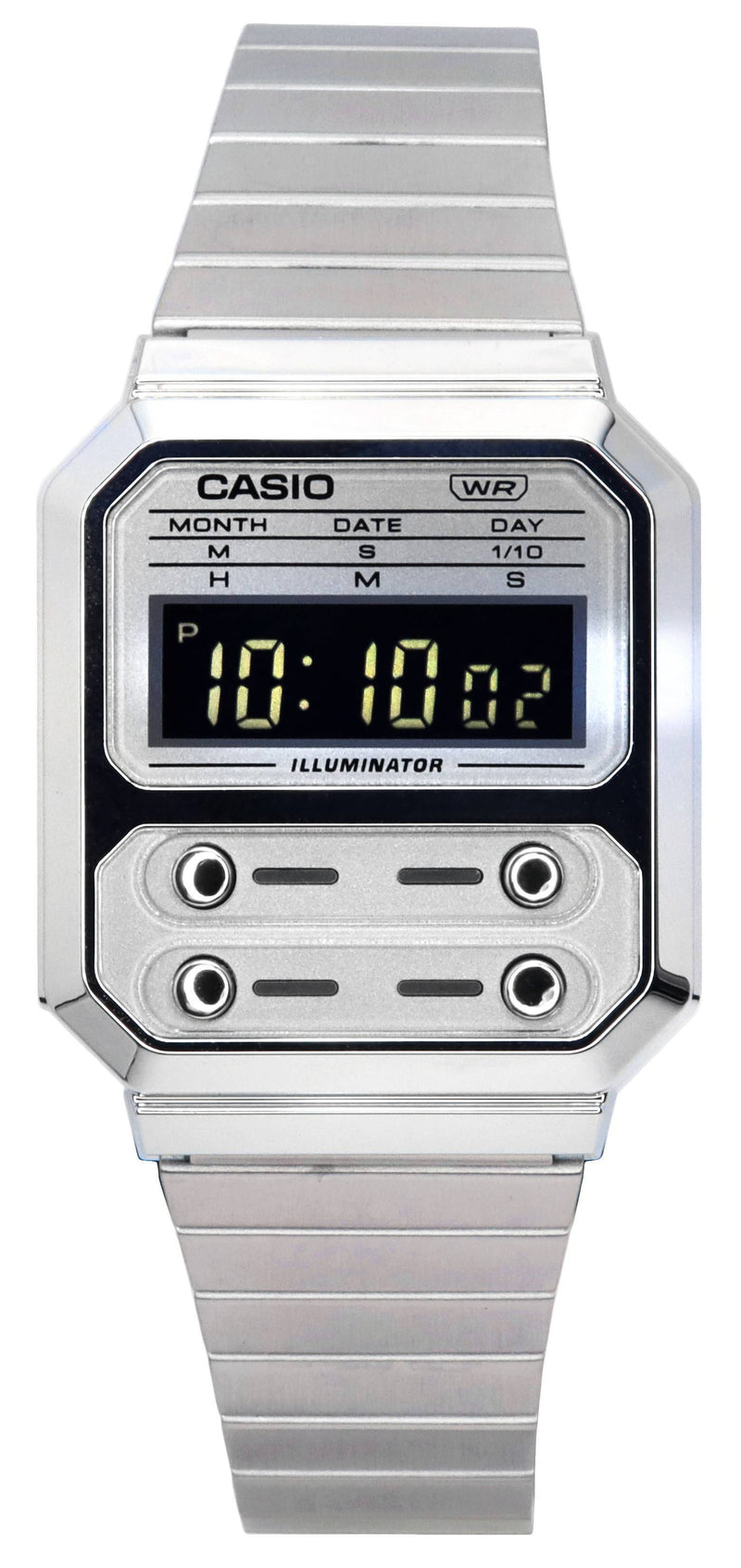 Casio Vintage Digital Stainless Steel Quartz A100WE-7B A100WE-7B Unisex Watch