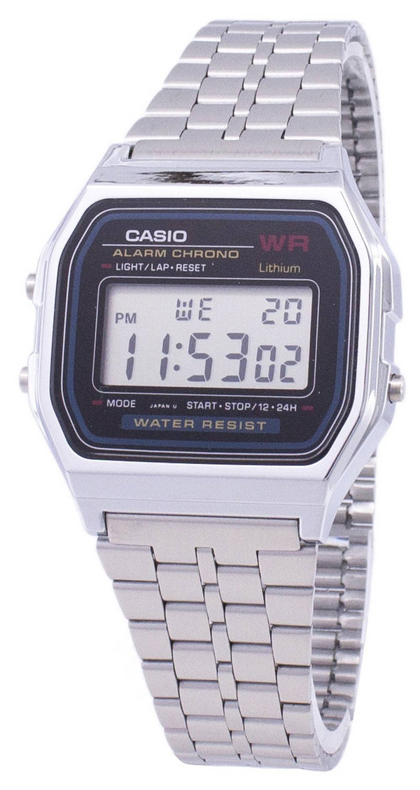 Casio Digital Alarm Chrono Stainless Steel A159WA-N1DF A159WA-N1 Men's Watch