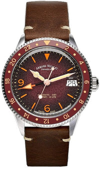 Armand Nicolet Tramelan VS1 GMT Burgundy Dial Automatic A506AXAA