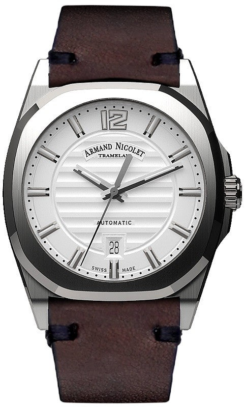 Armand Nicolet Tramelan J09 Silver Dial Automatic A660AAA-AG-PK4140TM Calf Leather Strap Men's Watch