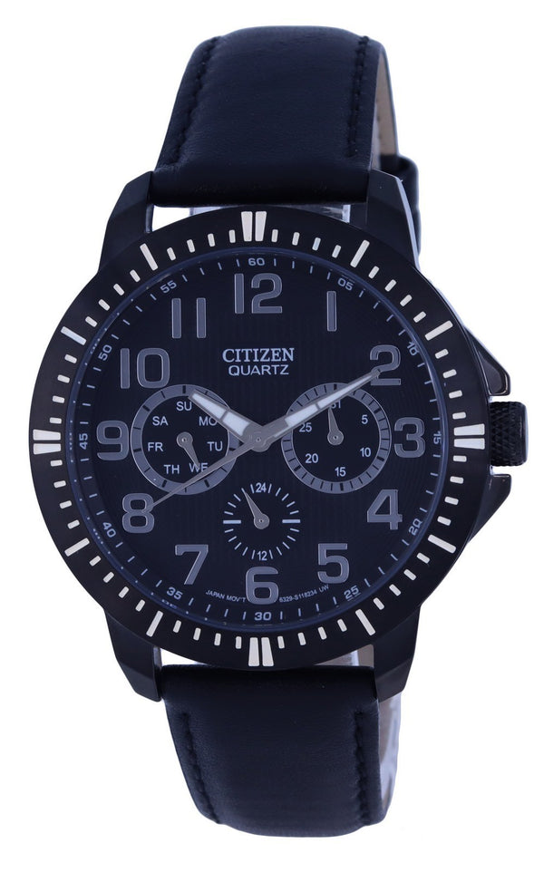 Citizen Analog Leather Black Dial Quartz AG8315-04E.G Men's Watch