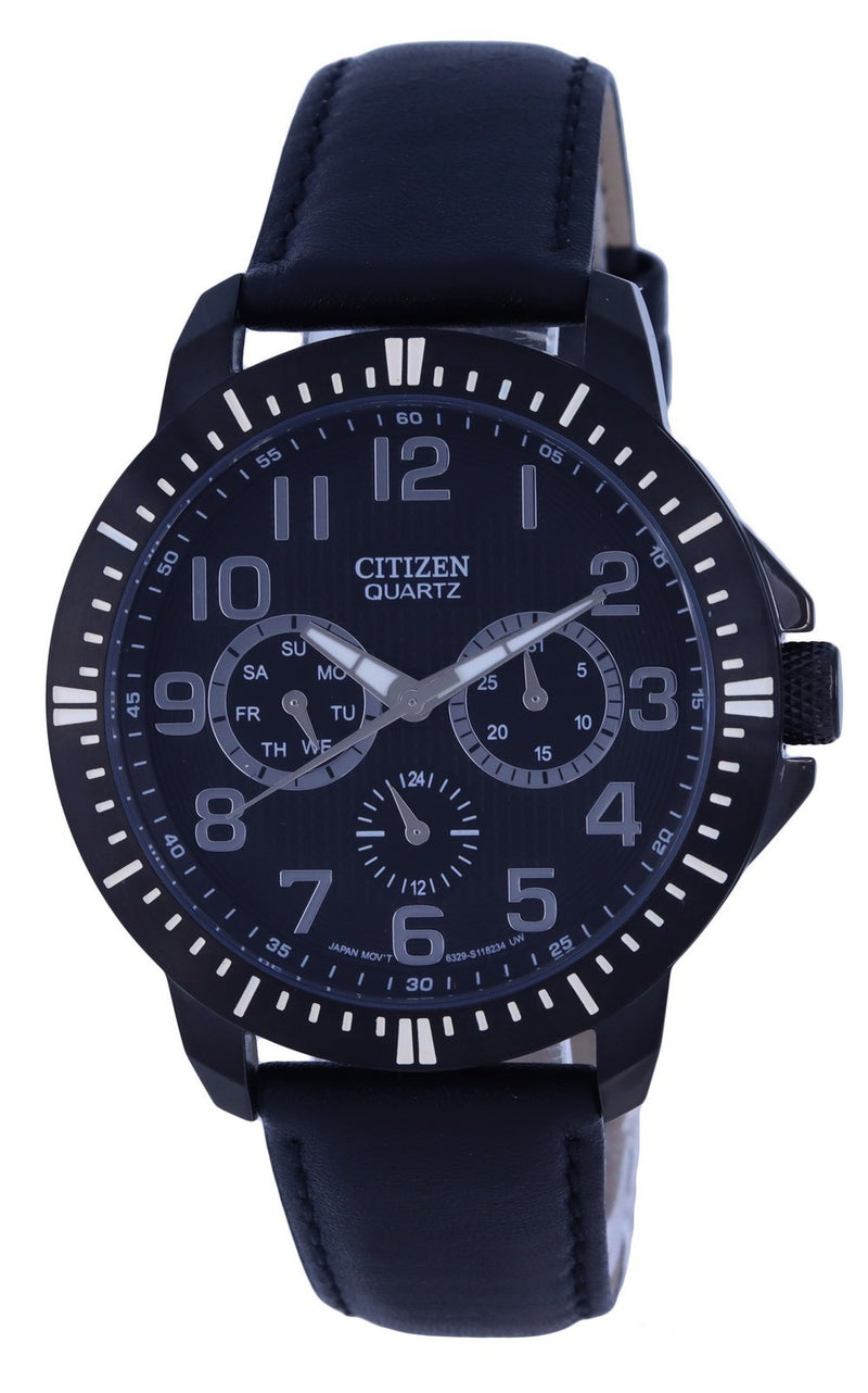 Citizen Analog Leather Black Dial Quartz AG8315-04E.G Men's Watch