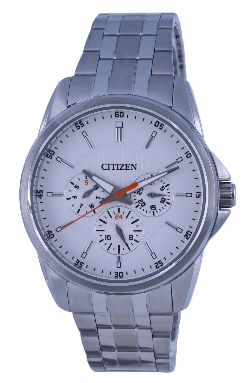 Citizen Analog Stainless Steel White Dial Quartz AG8340-58A.G 100M Men's Watch