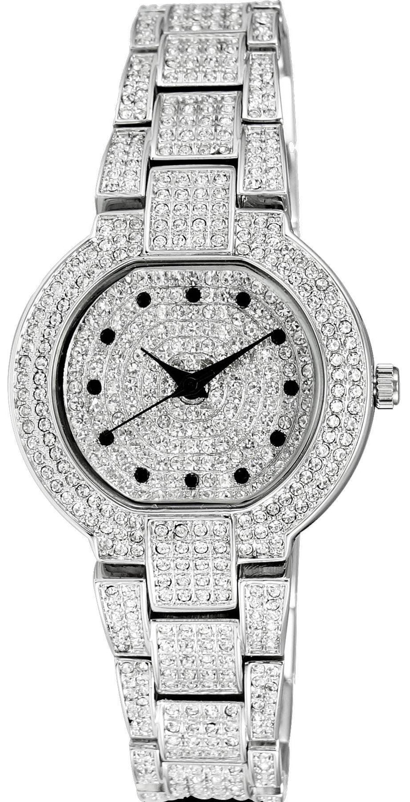 Adee Kaye Astonish Collection Crystal Accents Silver Dial Quartz AK2005-L Women's Watch