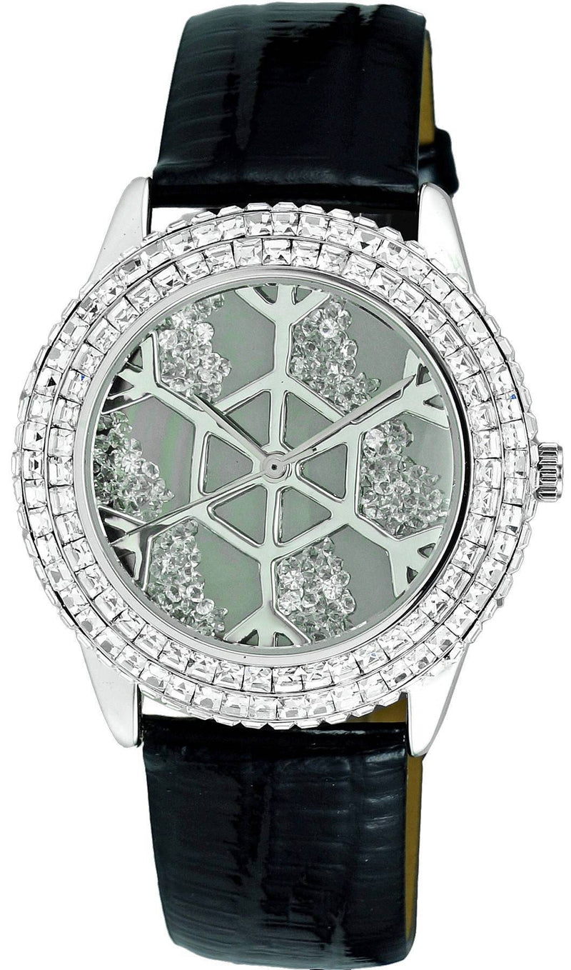 Adee Kaye Snowflakes Collection Crystal Accents Grey Dial Quartz AK2115-L Women's Watch