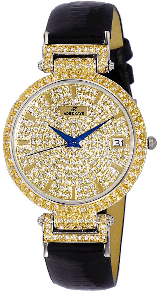 Adee Kaye Embellish Collection Crystal Accents Pave Dial Quartz AK2529-MG Women's Watch