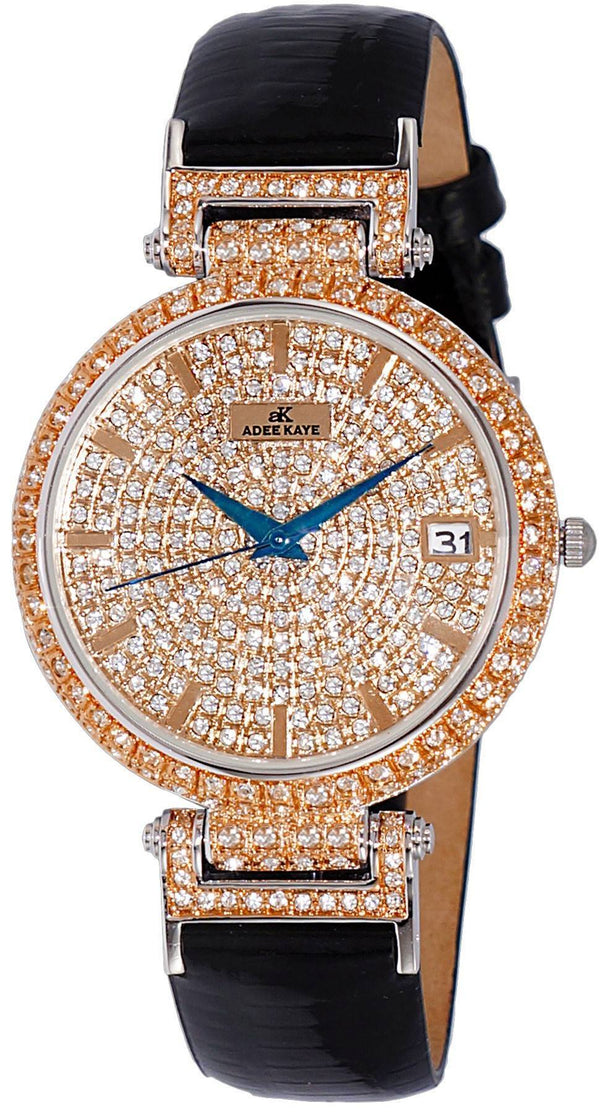 Adee Kaye Embellish Collection Crystal Accents Pave Dial Quartz AK2529-MRG Women's Watch