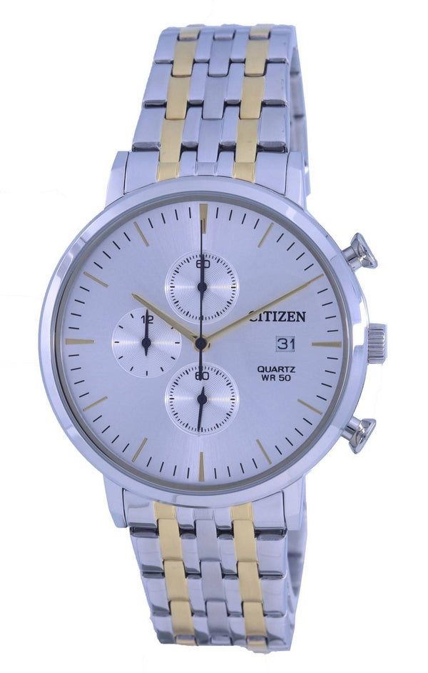 Citizen Chronograph White Dial Two Tone Stainless Steel Quartz AN3614-54A Men's Watch