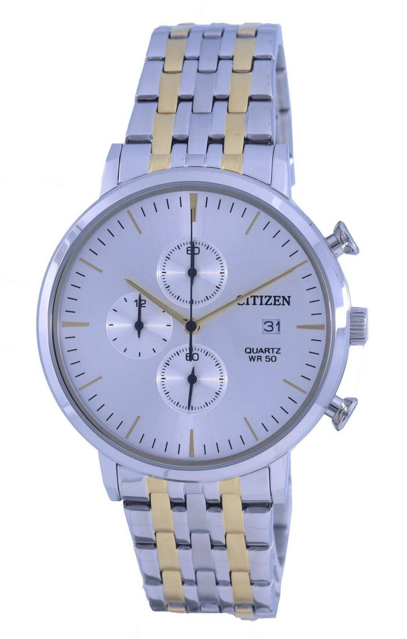 Citizen Chronograph White Dial Two Tone Stainless Steel Quartz AN3614-54A Men's Watch