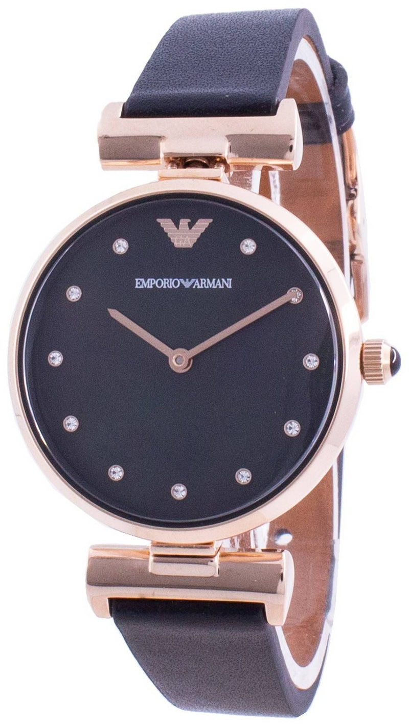 Emporio Armani Gianni T-Bar Black Dial Quartz AR11296 Women's Watch