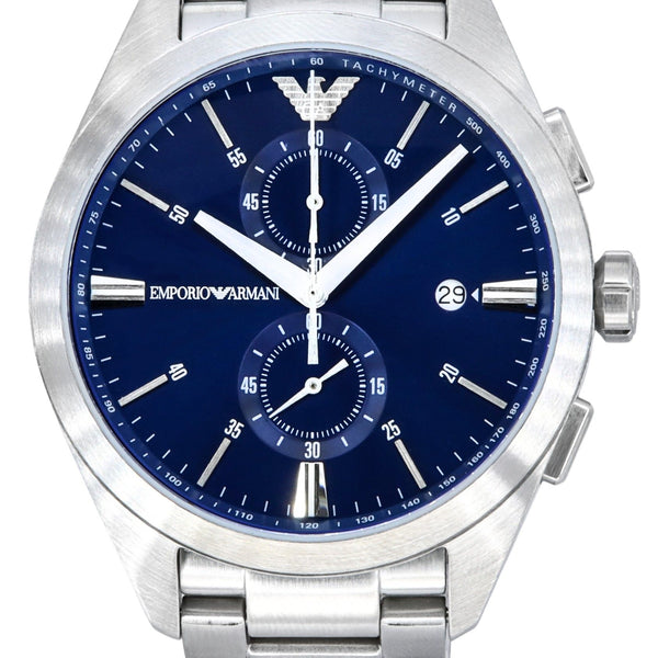 Emporio Armani Claudio Nubo Stainless Watches Chronograph – Blue Dial Steel Quartz AR