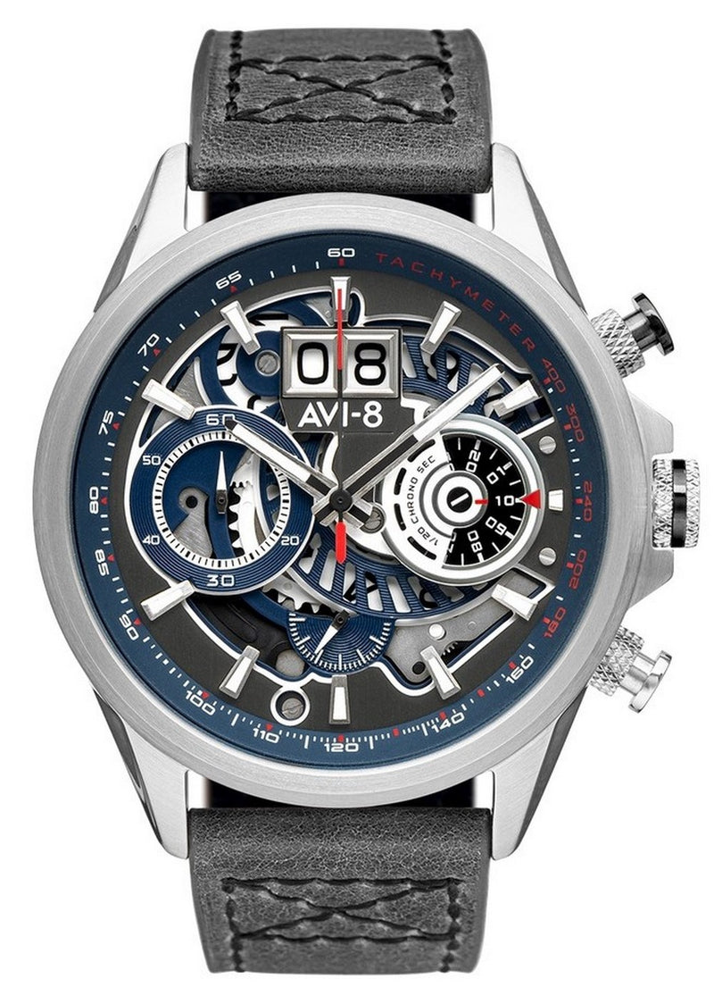 AVI-8 Hawker Harrier II Metador Chronograph Skeleton Grey And Blue Dial Quartz AV-4065-04 Men's Watch