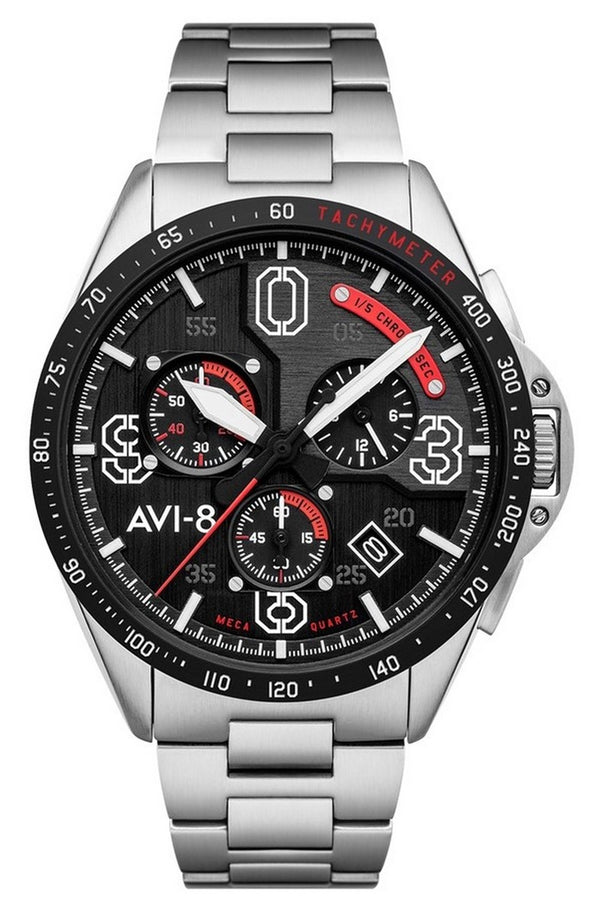 AVI-8 P-51 Mustang Legion Blakeslee Pilot Chronograph Black Dial Quartz AV-4077-11 Men's Watch