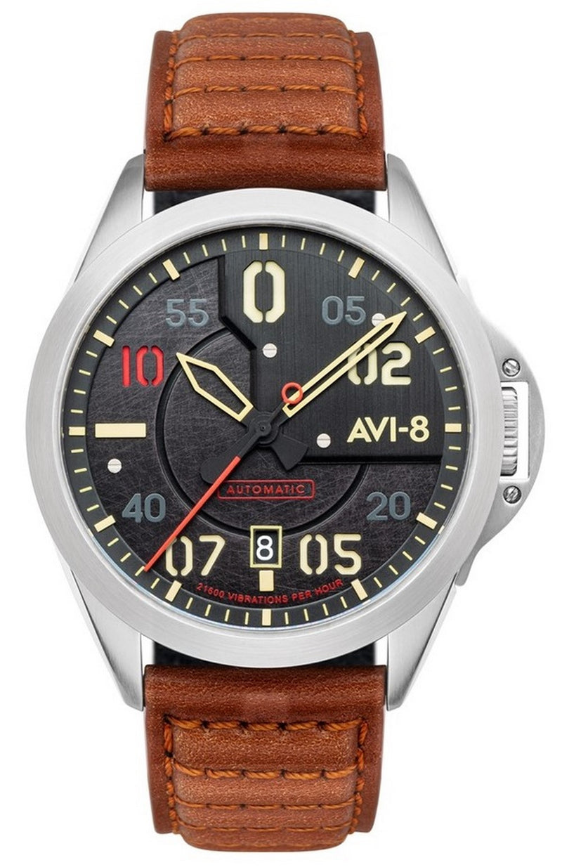 AVI-8 P-51 Mustang Meadow Brook Hitchcock Automatic Black Dial AV-4086-01 Men's Watch