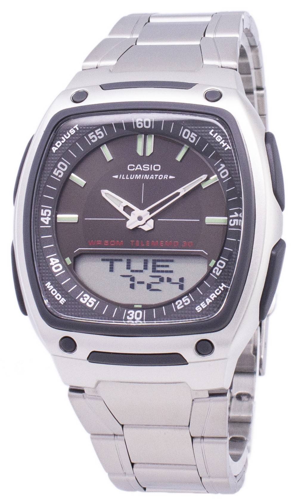 Casio Analog Digital Telememo Illuminator AW-81D-1AVDF AW-81D-1AV Men ...