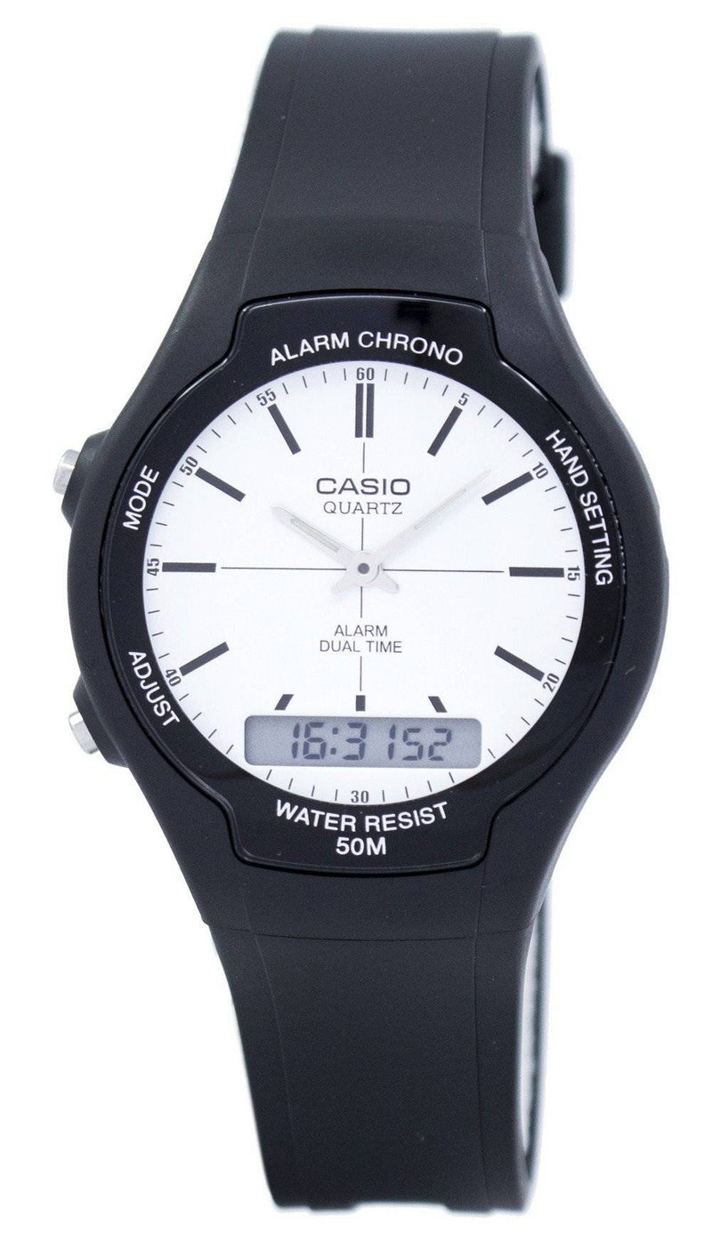 Casio Dual Time Alarm Quartz Analog Digital AW-90H-7EV AW90H-7EV Men's Watch