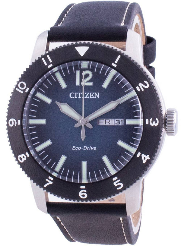 Citizen Blue Dial Calf Leather Eco-Drive AW0077-19L 100M Men's Watch