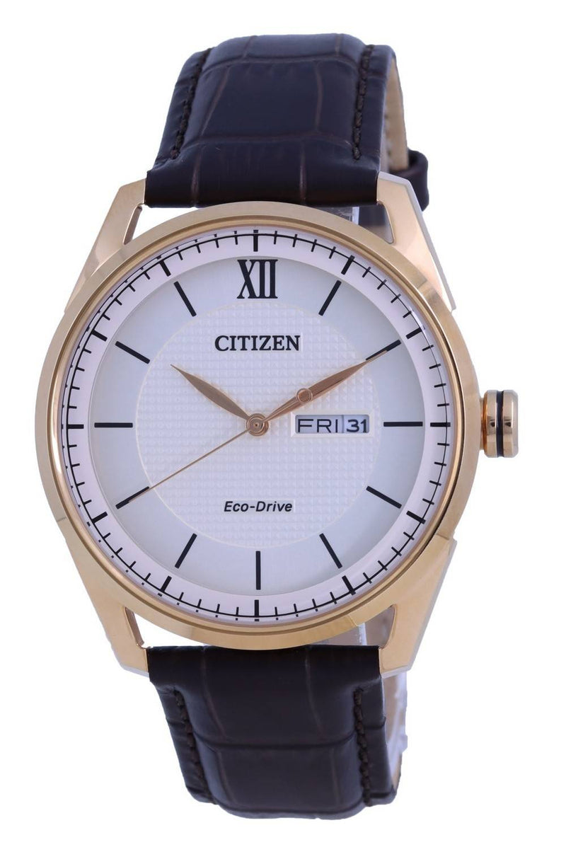 Citizen Ivory Dial Leather Eco-Drive AW0082-19A 100M Men's Watch