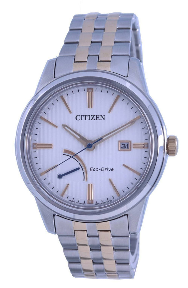 Citizen White Dial Two Tone Stainless Steel Eco-Drive AW7004-57A 100M Men's Watch