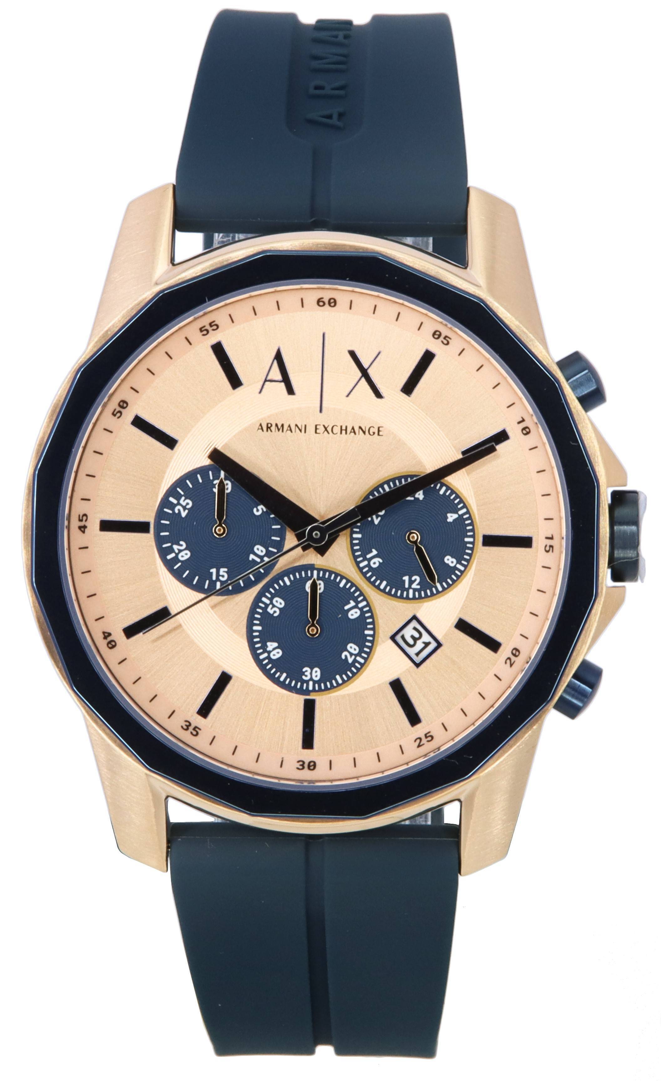 Armani Exchange Chronograph Rose Gold Dial Quartz AX1730 Men's Watch ...