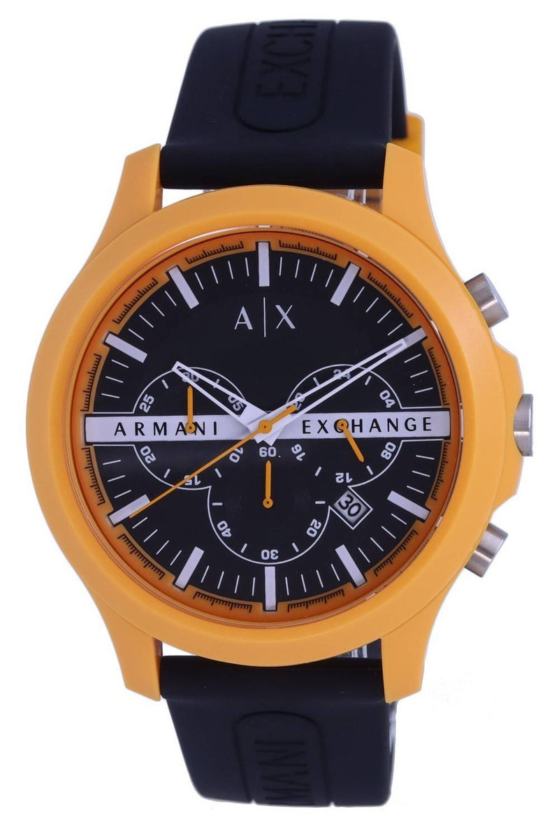 Armani Exchange Hampton Chronograph Silicon Black Dial Quartz AX2438 Men's Watch