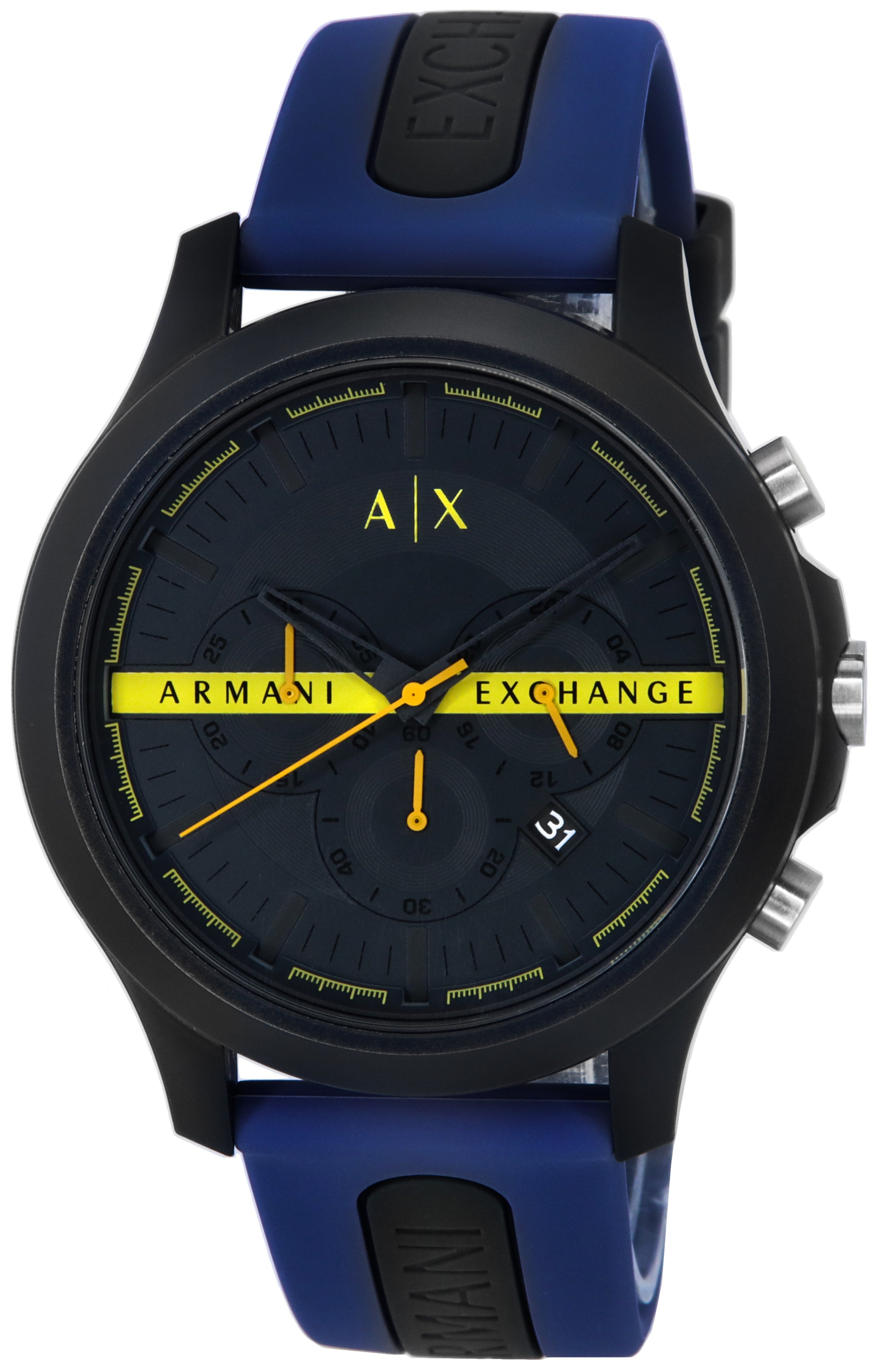 Armani Exchange Hampton Chronograph Navy Blue Dial Quartz AX2441 Men's ...