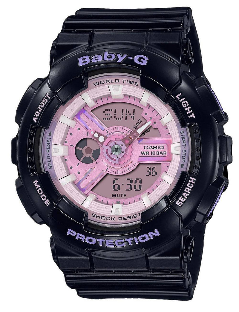 Casio Baby-G Aurora Borealis Analog Digital Pink Dial Quartz BA-110PL-1A BA110PL-1 100M Women's Watch