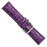 DeBeer 24mm Violet Crocodile Grain Chronograph Leather with Silver-tone Buckle 7.5 inch Watch Band