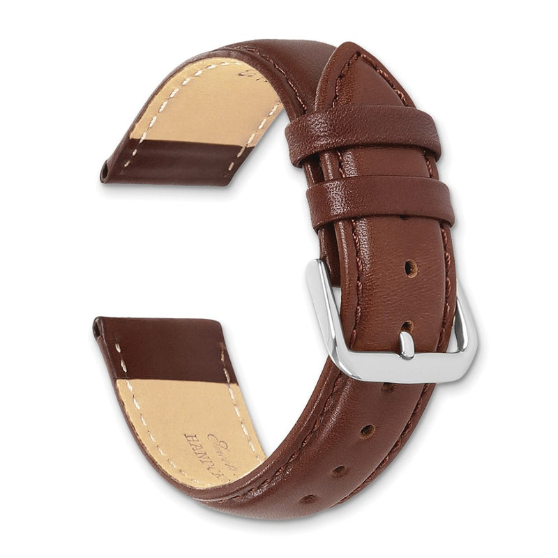 6mm Light Brown/Havana Smooth Leather Gold-tone Buckle Watch Band