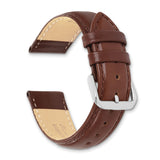 12mm Light Brown/Havana Smooth Leather Gold-tone Buckle Watch Band
