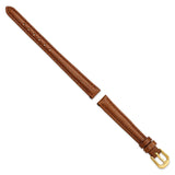 DeBeer 10mm Havana Smooth Leather with Gold-tone Buckle 6.75 inch Watch Band