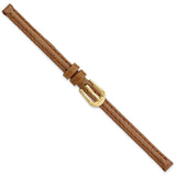 6mm Light Brown/Havana Smooth Leather Gold-tone Buckle Watch Band