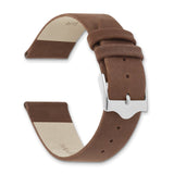 19mm Dark Brown Suede Flat Leather Gold-tone Buckle Watch Band