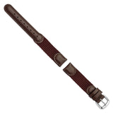 DeBeer 16mm Brown Army Style Nylon and Leather with Stainless Steel Buckle 7.75 inch Watch Band