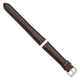DeBeer 18mm Dark Brown Smooth Leather Chronograph with Silver-tone Buckle 7.5 inch Watch Band